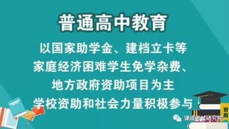 普通高中学段资助政策盘点